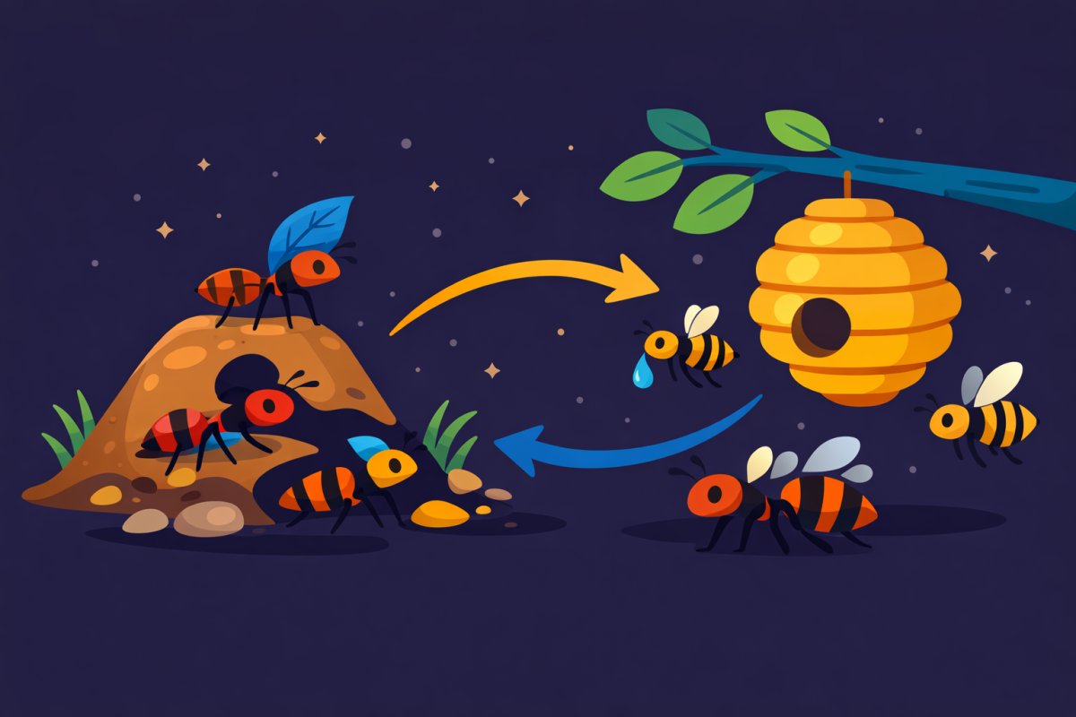 عالم النمل والنحل: دروس في التنظيم والتعاون