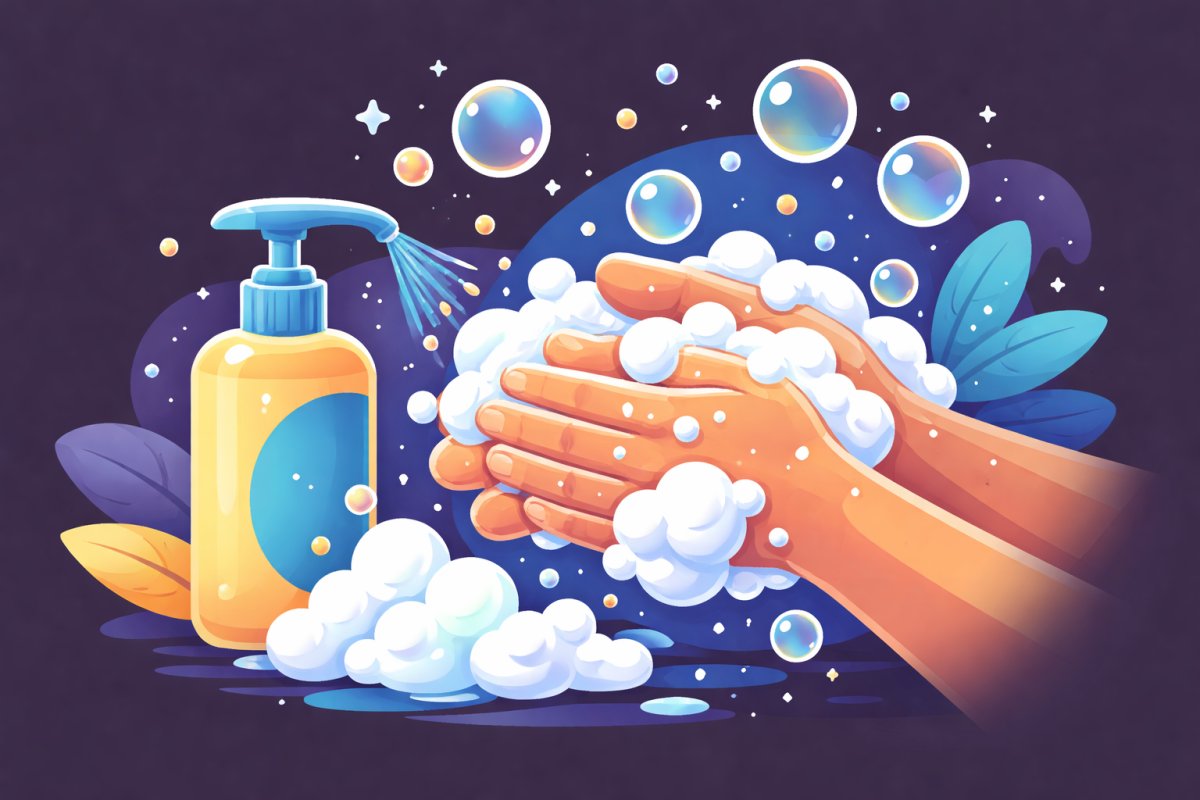 لماذا تتكون رغوة في الصابون؟ قصة الفقاعات والتوتر السطحي للأطفال