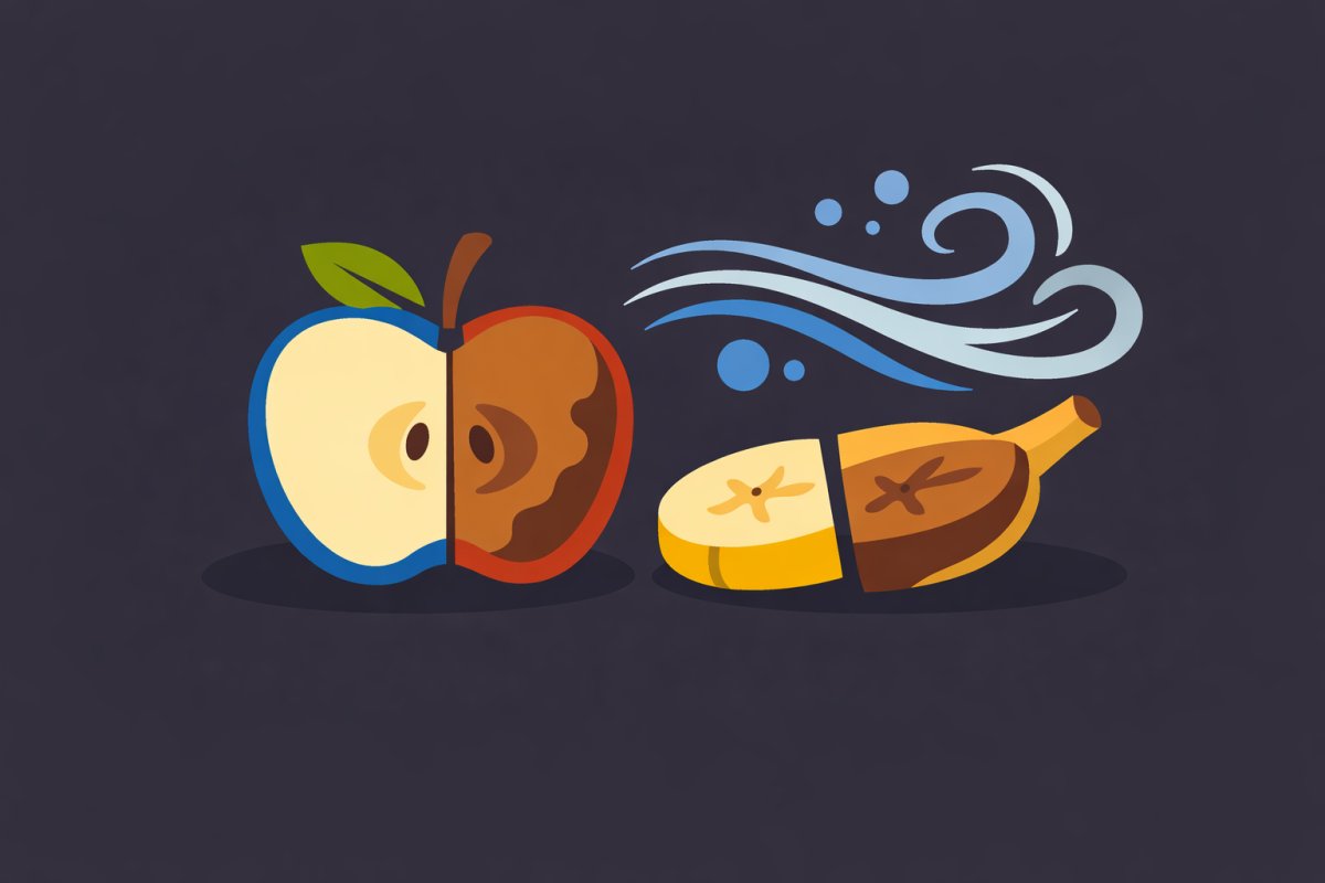 لماذا يتغير لون الموز والتفاح بعد تقطيعه؟ أسرار الأكسدة والإنزيمات