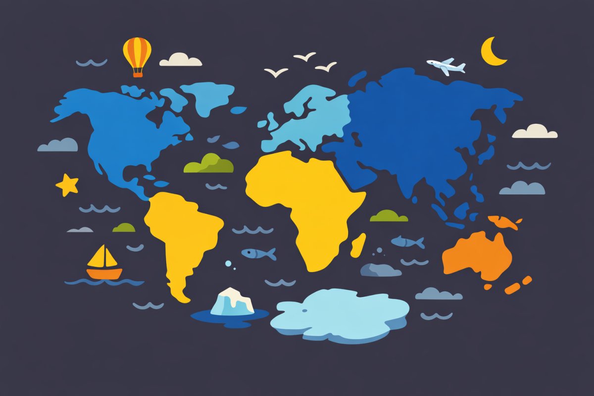 كم عدد قارات العالم وكل قارة كم تحتوي على دولة وما مساحة كل قارة وعدد اللغات